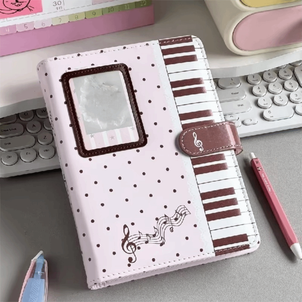 Notebook Dotted A5 - Polka Dot Piano Binder Notebook PU