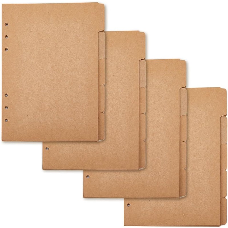 Index Tab Divider - 20 Sheets A5 Kraft Paper Binder