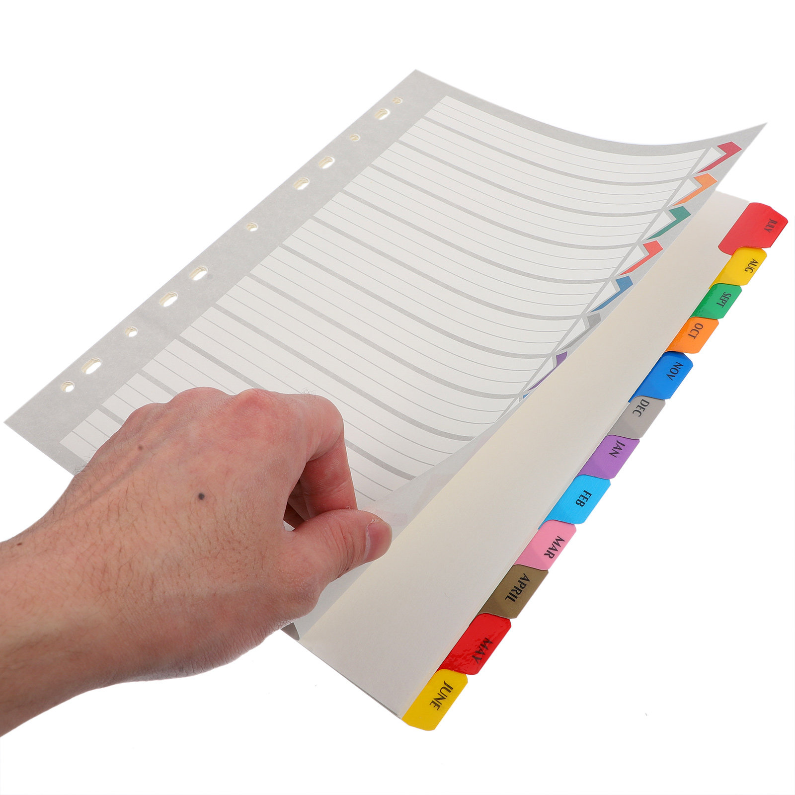 Index Tab Divider - 12Sheets Index Binder Dividers Detachable A4