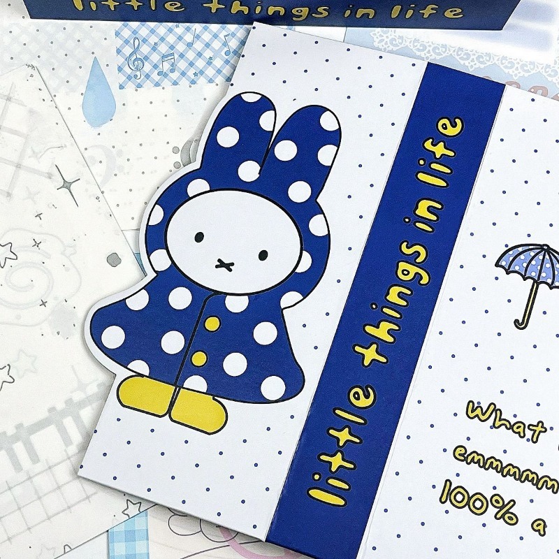 Notebook Dotted A5 - Cartoon Kawaii Blue Polka Dots Full