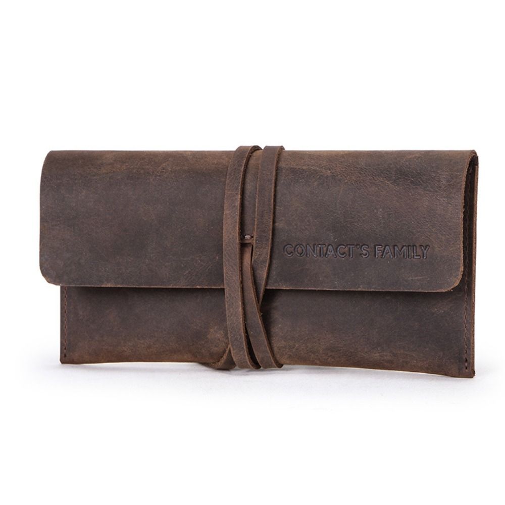 Pen Pouch Roll - Retro Leather Leather Pencil Case Wrap