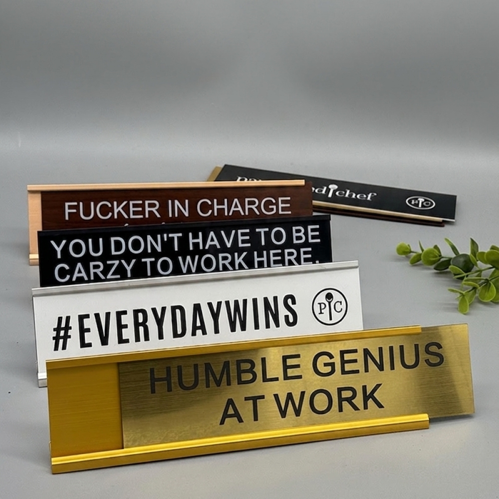 Metal L Bracket Desk Sign Cust - Desk Name Plate 评论和价格