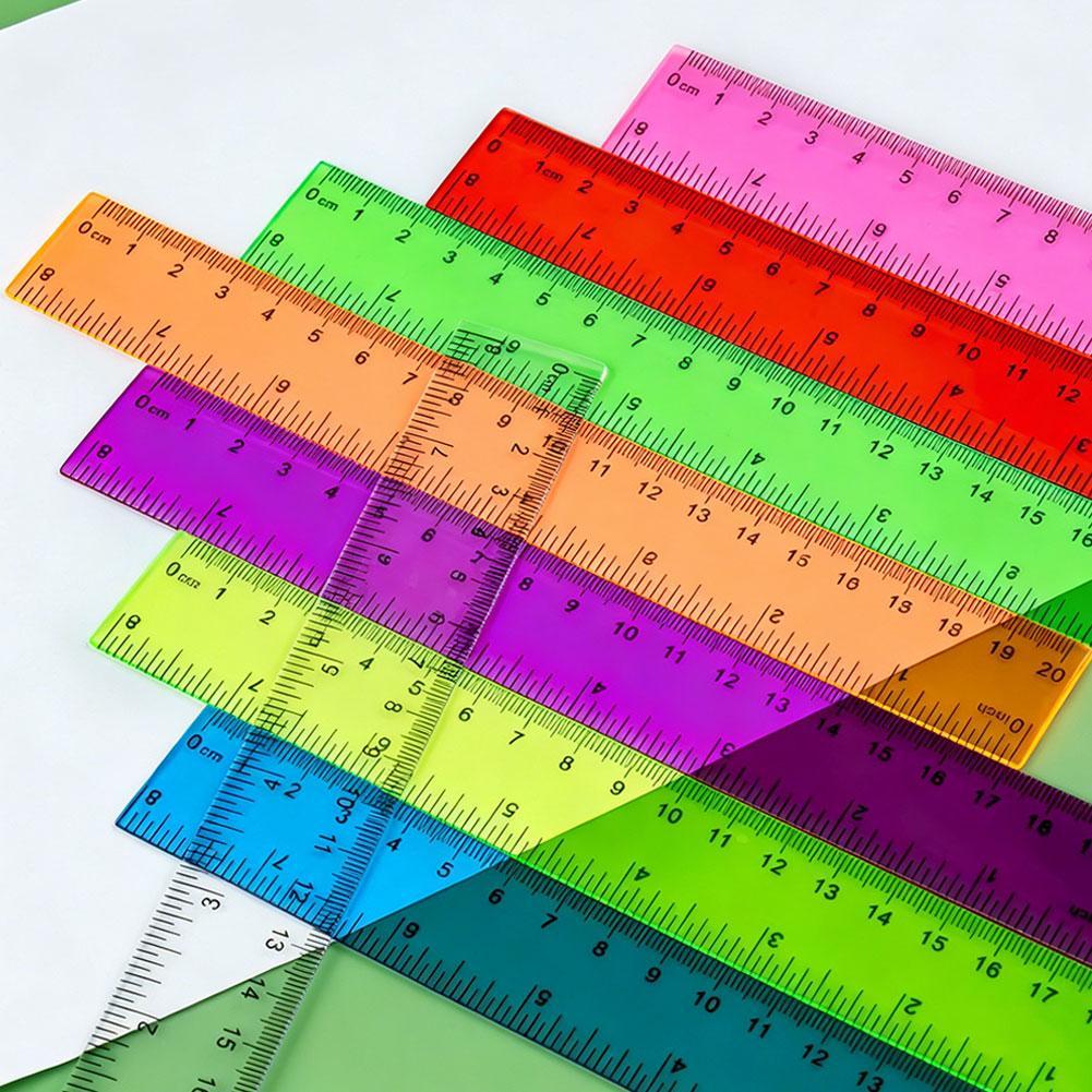 5pcs Random Color Plastic Rule - Ruler Set Transparent 评论和价格