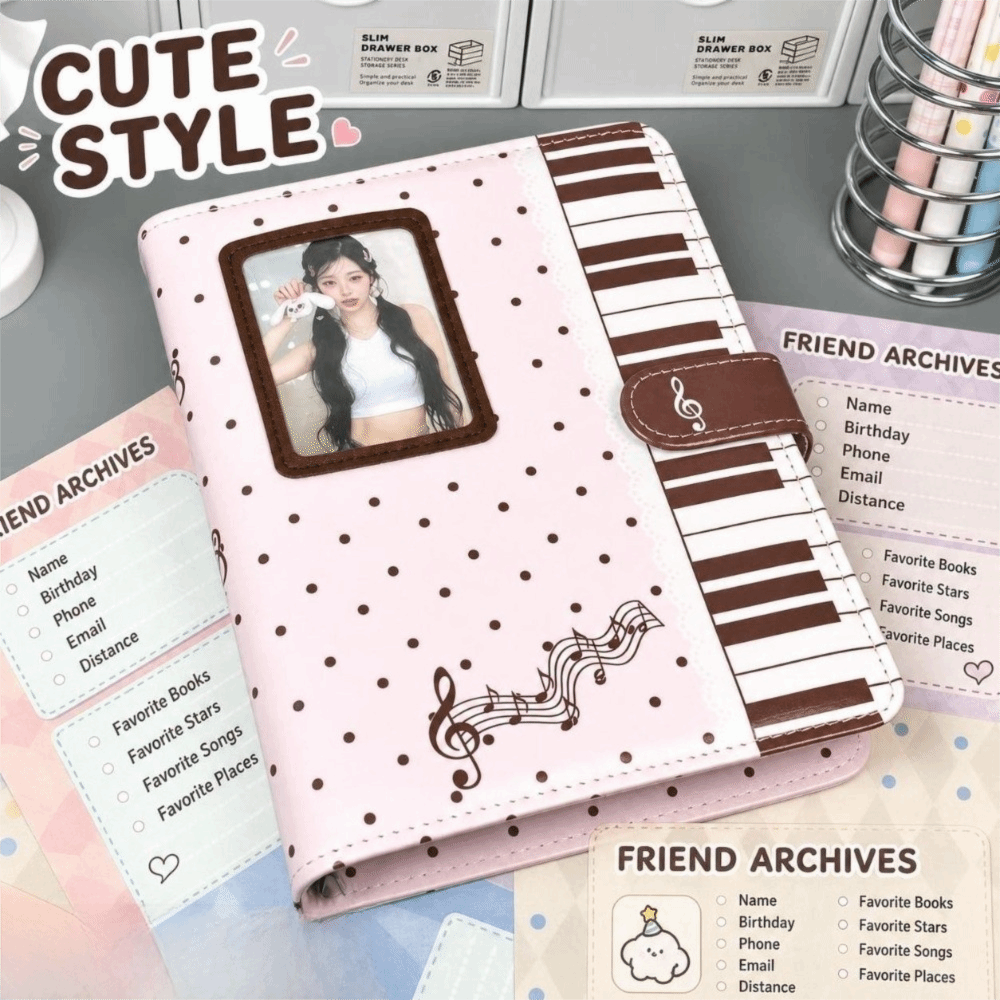 Polka Dot Piano Binder Noteboo - Notebook Dotted A5 评论和价格