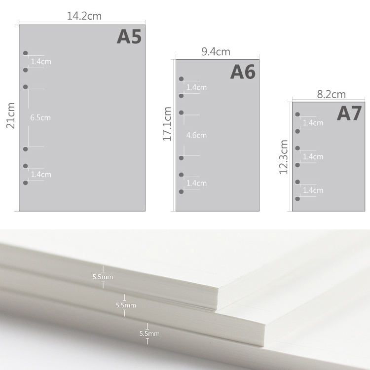 45 Sheets A5 A6A7 Loose Leaf N - Notebook Dotted A5 评论和价格