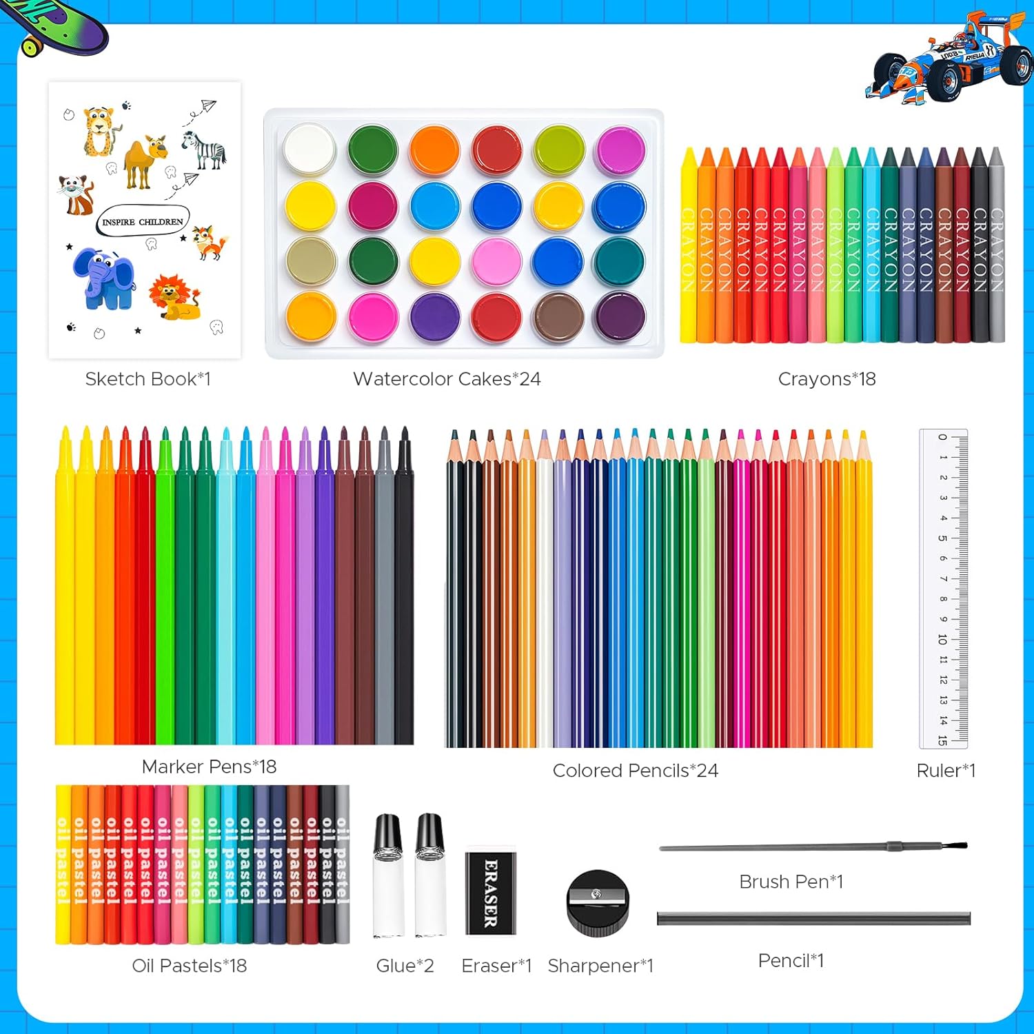 110PCS Arts & Crafts Supplies  - Highlighter Set Pastel 评论和价格