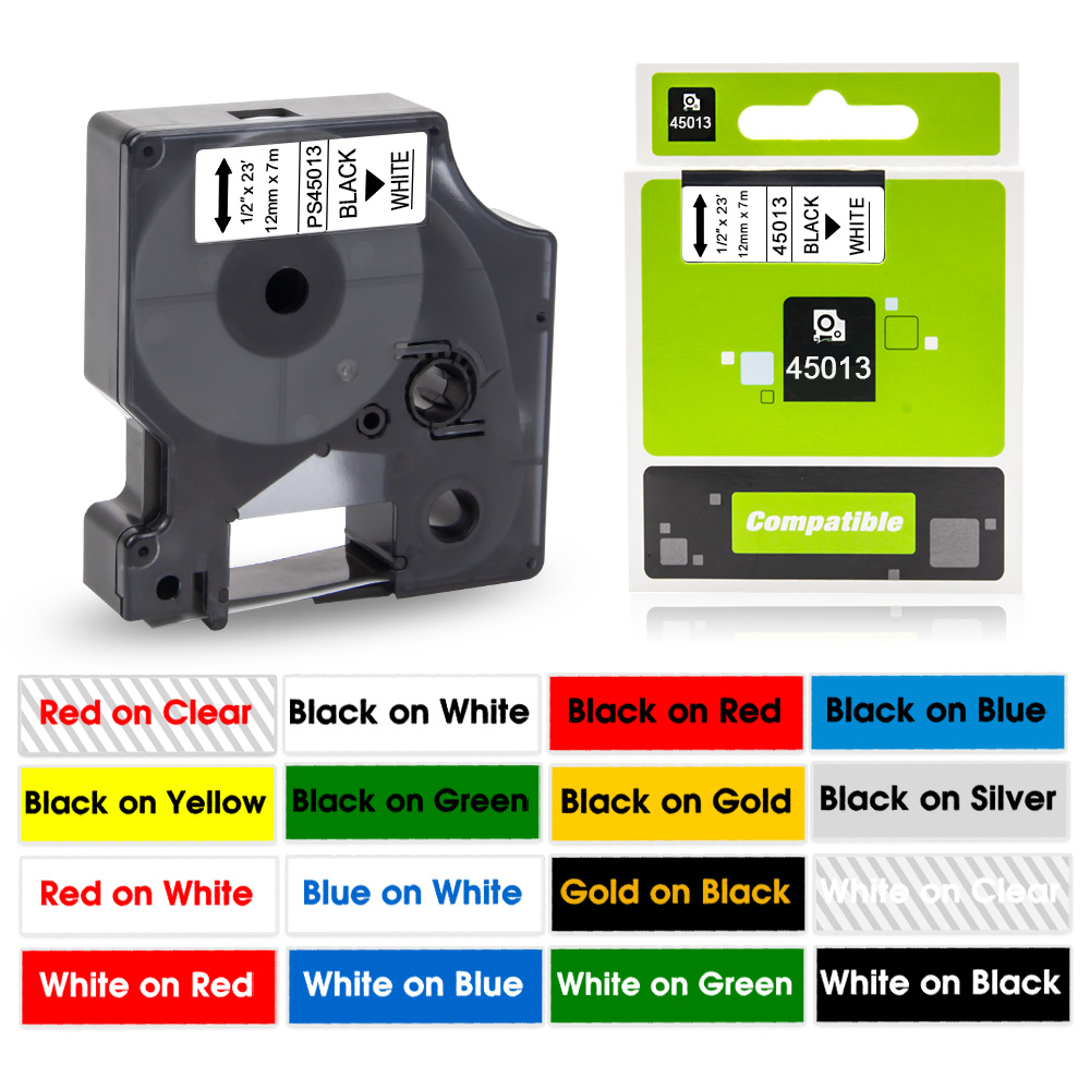 45013 Label Tape Black on Whit - Label Printer Tape 评论和价格