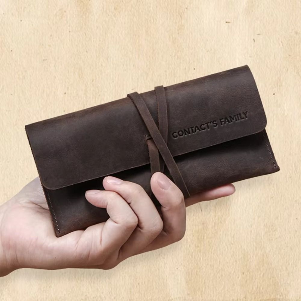 Retro Leather Leather Pencil C - Pen Pouch Roll 评论和价格