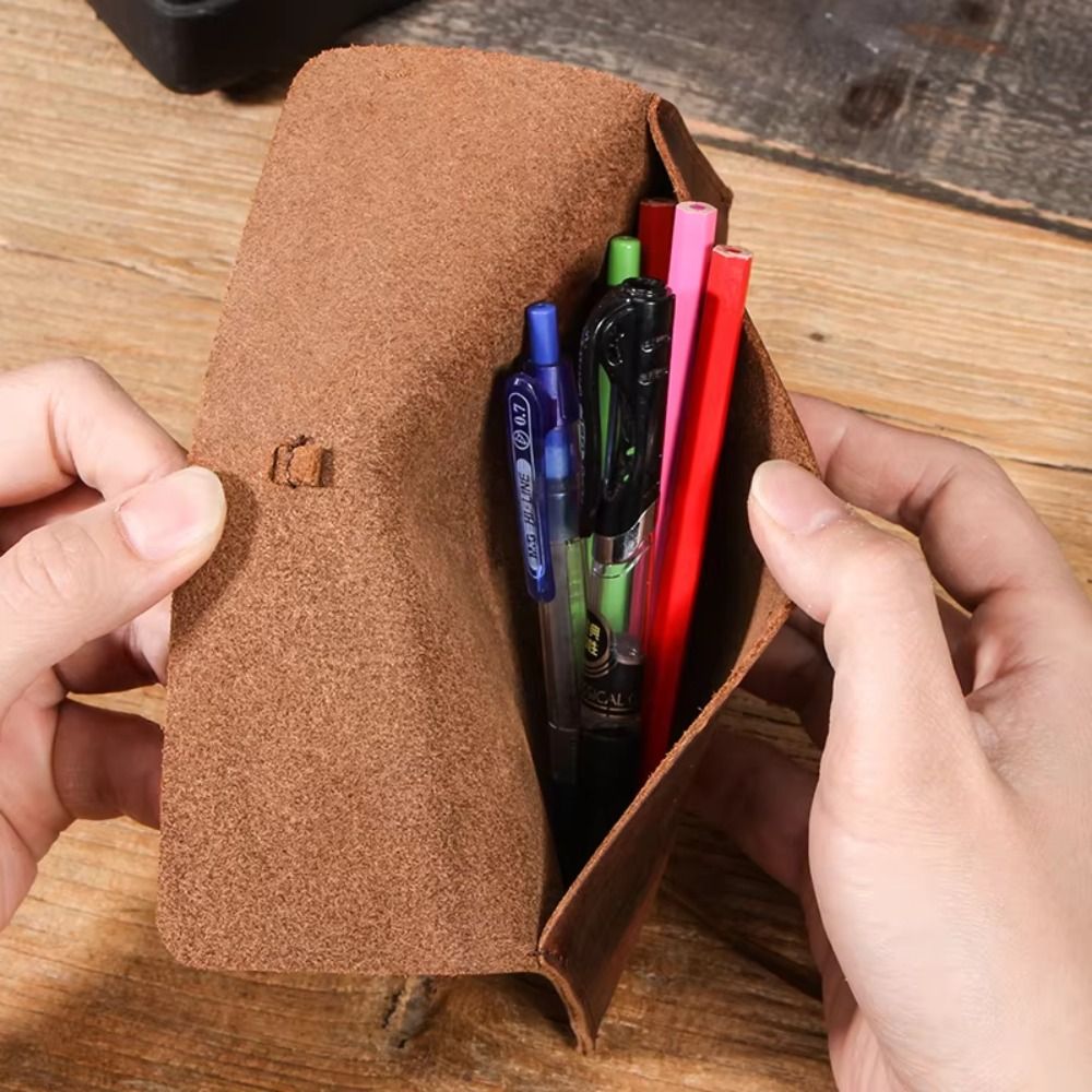 Retro Leather Leather Pencil C - Pen Pouch Roll 评论和价格
